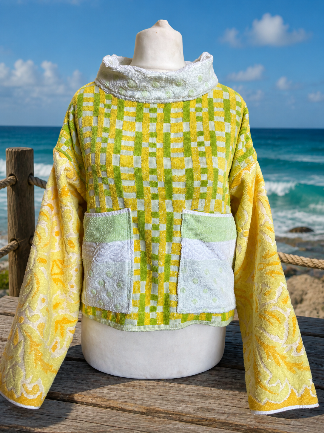1960s towel fishing smock